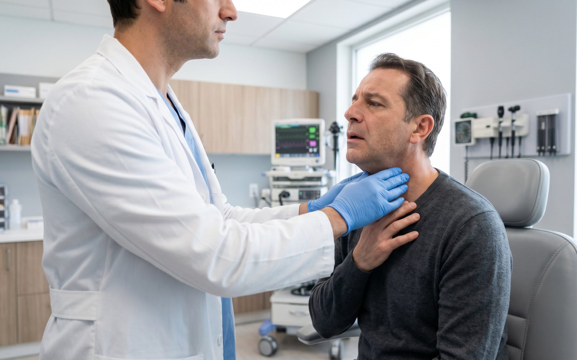 Epiglottite: valutazione clinica urgente della gola e delle vie aeree in un paziente adulto