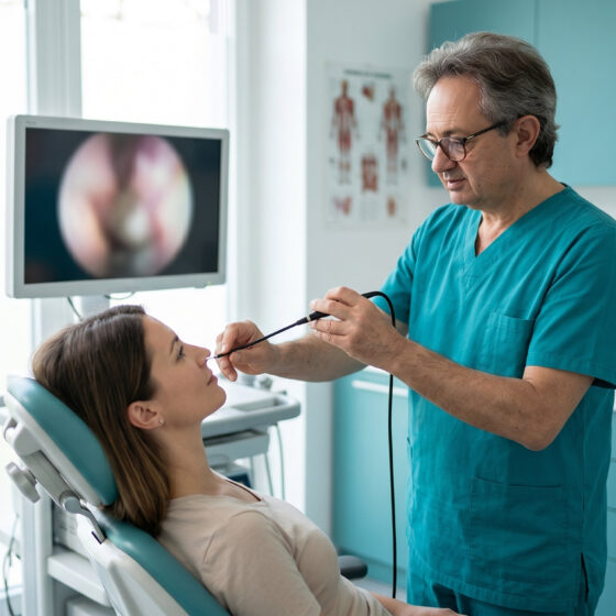 Fibroscopia nasale per la diagnosi della poliposi nasale al Centro ORL Curatoli