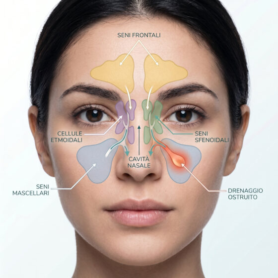 Anatomia dei seni paranasali e meccanismo della sinusite