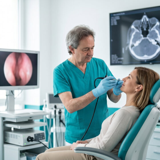 Diagnosi della sinusite con fibroscopia nasale e TAC dei seni paranasali al Centro ORL Curatoli